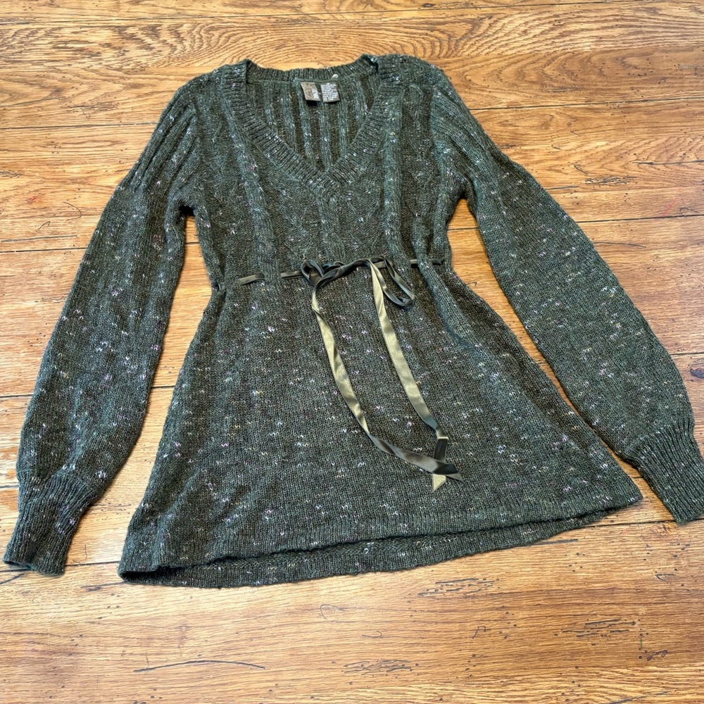 Y2K Bella Swan,Elena Gilbert Olive Green Sexy Vampire Boho Babydoll Shirt w/Bow